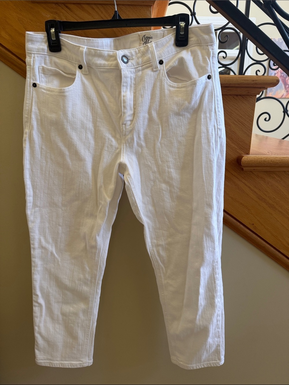 Cosmic Blue Love Women's White Jeans - Classic Fit Size 31